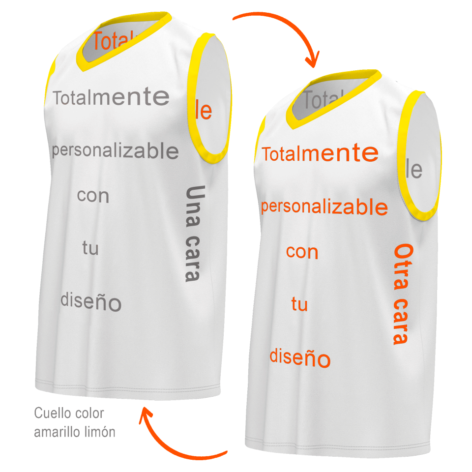Camiseta reversible sin mangas 100% fullprint personalizada