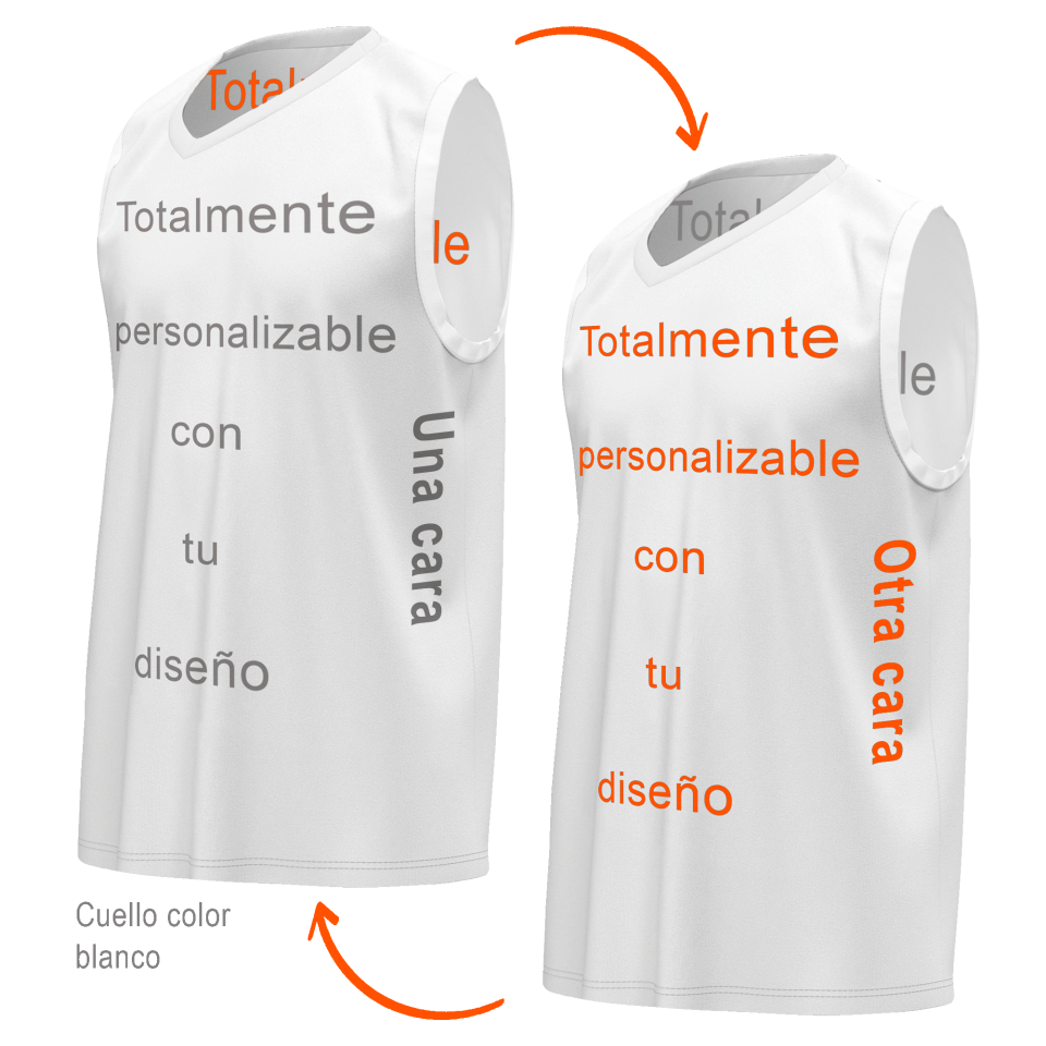 Camiseta reversible sin mangas 100% fullprint personalizada