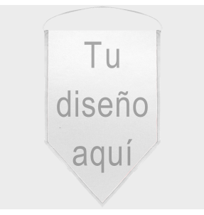 Banderín acabado triangular 18x25cm personalizado una cara