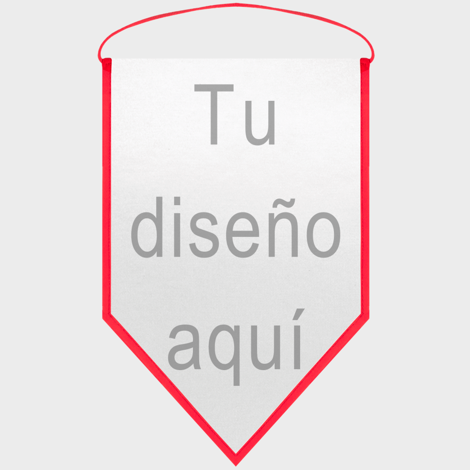 Banderín acabado triangular 25x40cm personalizado una cara