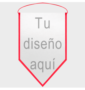 Banderín acabado triangular 25x40cm personalizado una cara