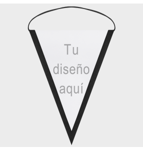 Banderín triangular fullprint 25x40cm personalizado una cara