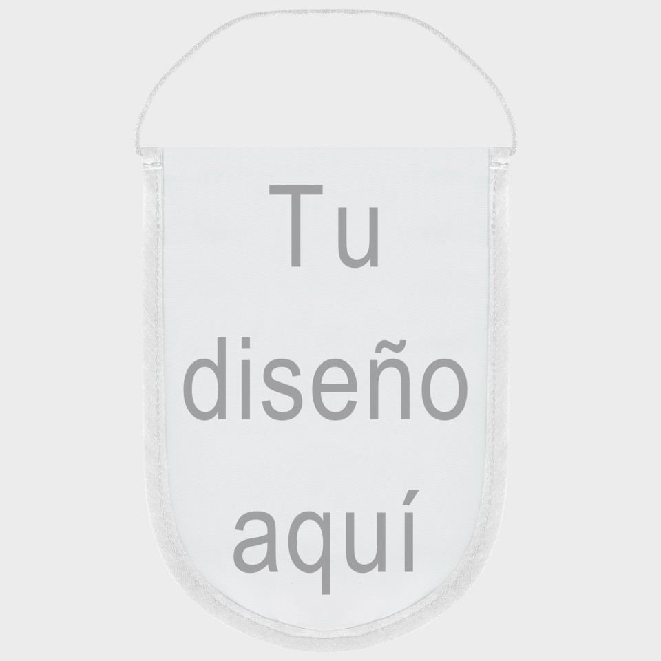 Banderín acabado redondo 18x25cm personalizado una cara