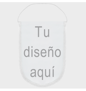 Banderín acabado redondo 18x25cm personalizado una cara