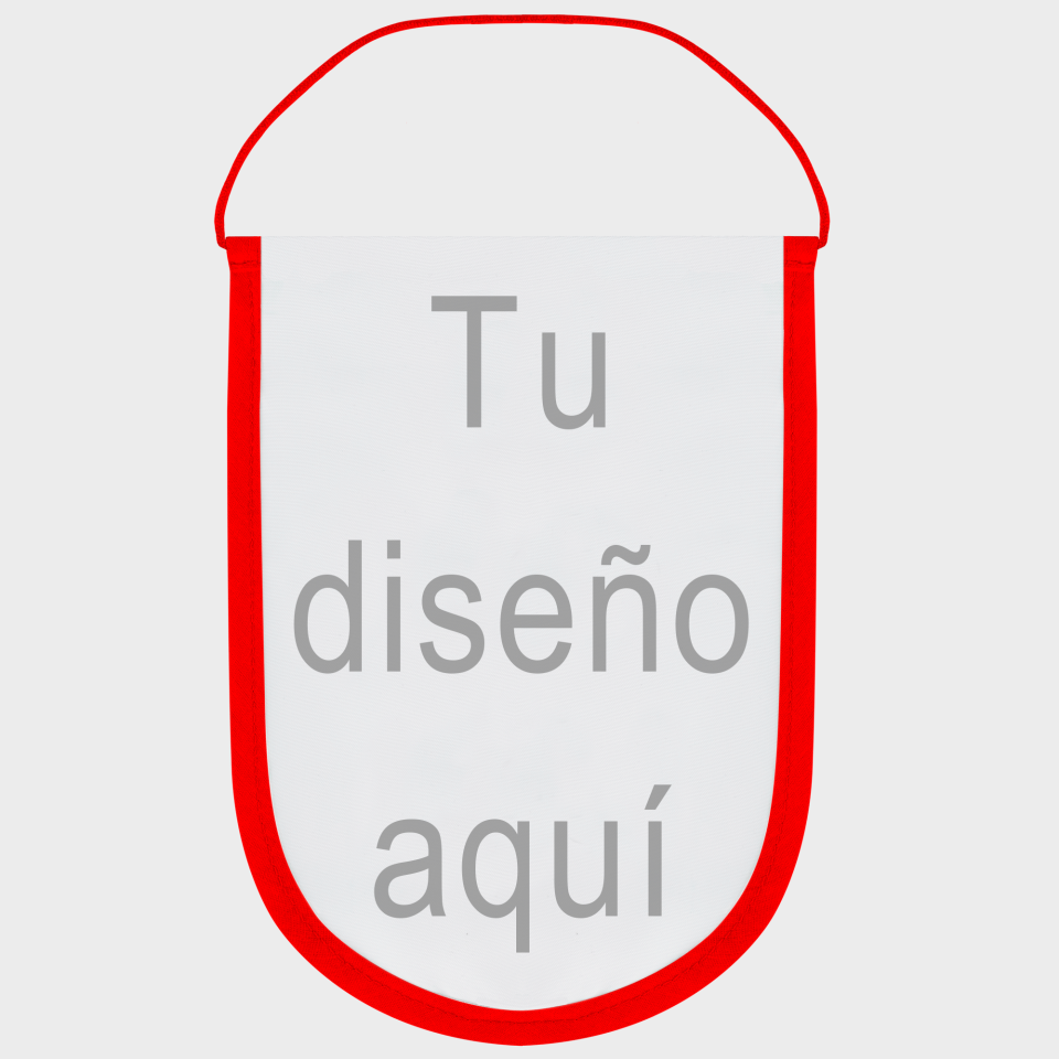 Banderín acabado redondo 14x21cm personalizado una cara