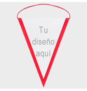 Banderín triangular 14x21cm personalizado una cara