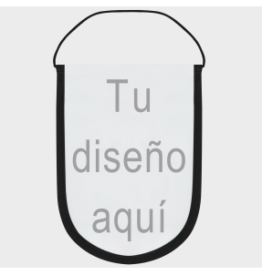 Banderín acabado redondo 9x12cm personalizado una cara