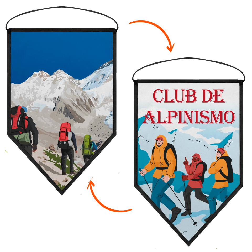 Banderín acabado triangular 9x12cm personalizado doble cara