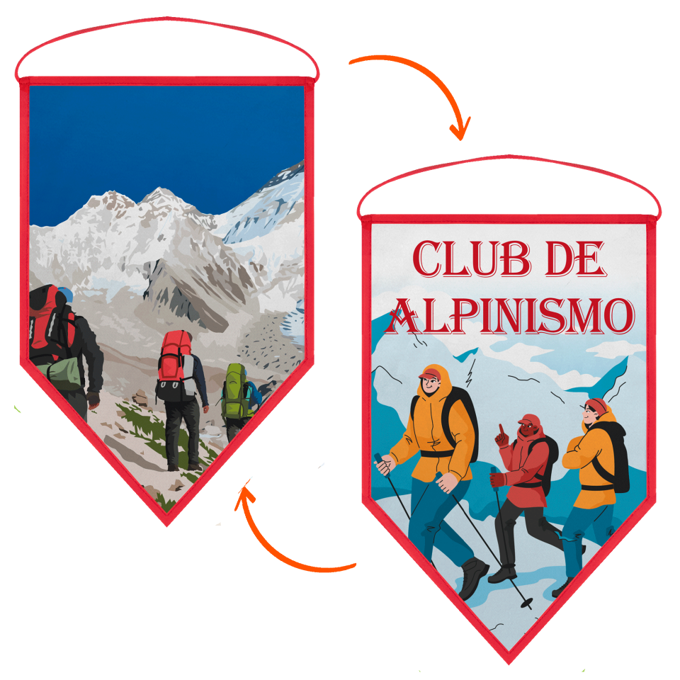 Banderín acabado triangular 9x12cm personalizado doble cara