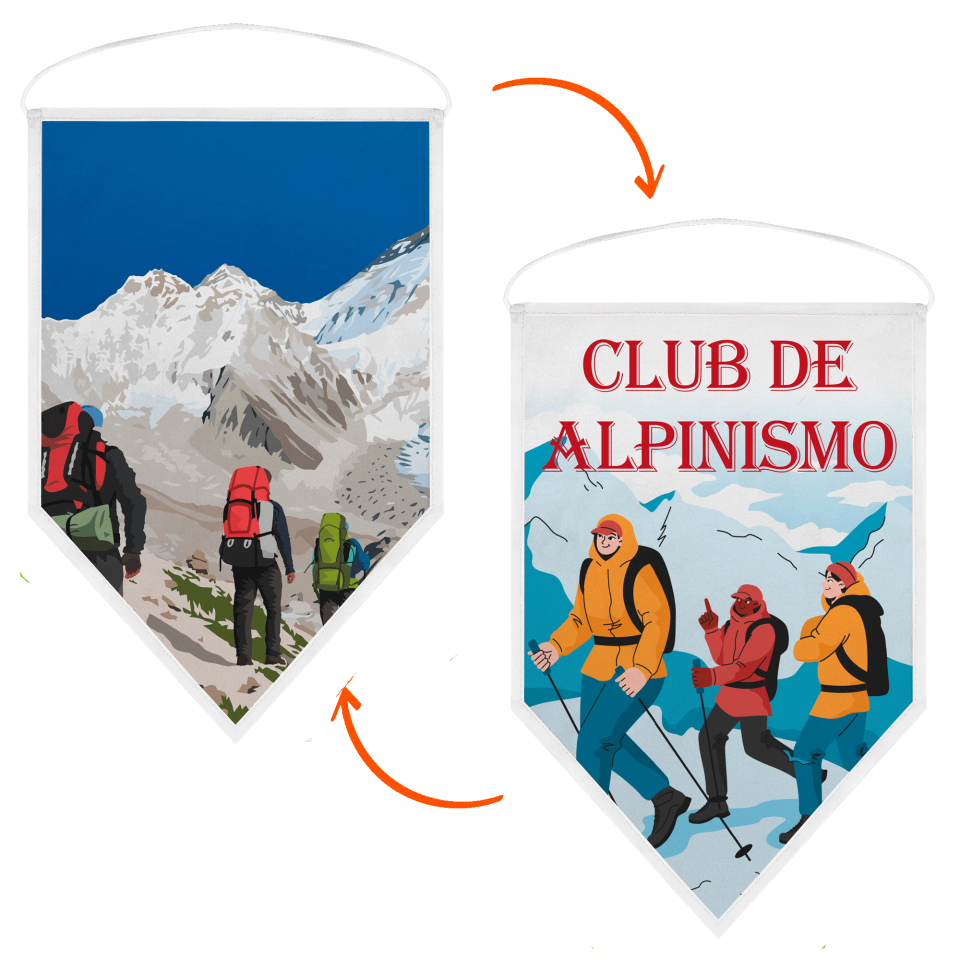 Banderín acabado triangular 9x12cm personalizado doble cara