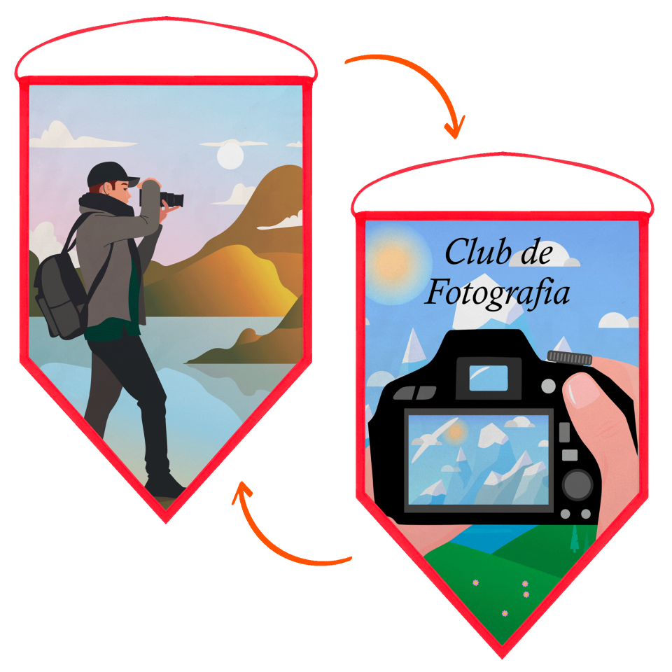 Banderín acabado triangular 18x25cm personalizado doble cara