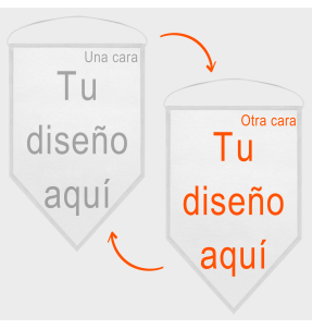 Banderín acabado triangular 18x25cm personalizado doble cara