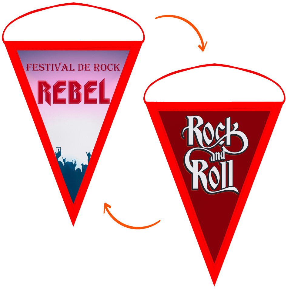 Banderín triangular 25x40cm personalizado doble cara