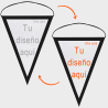 Banderín triangular 25x40cm personalizado doble cara