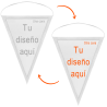 Banderín triangular 25x40cm personalizado doble cara