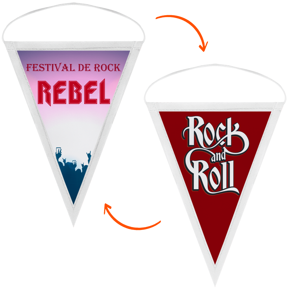 Banderín triangular 25x40cm personalizado doble cara