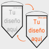 Banderín acabado triangular 23x30cm personalizado doble cara
