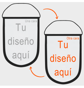 Banderín acabado redondo fullprint 18x25 doble cara