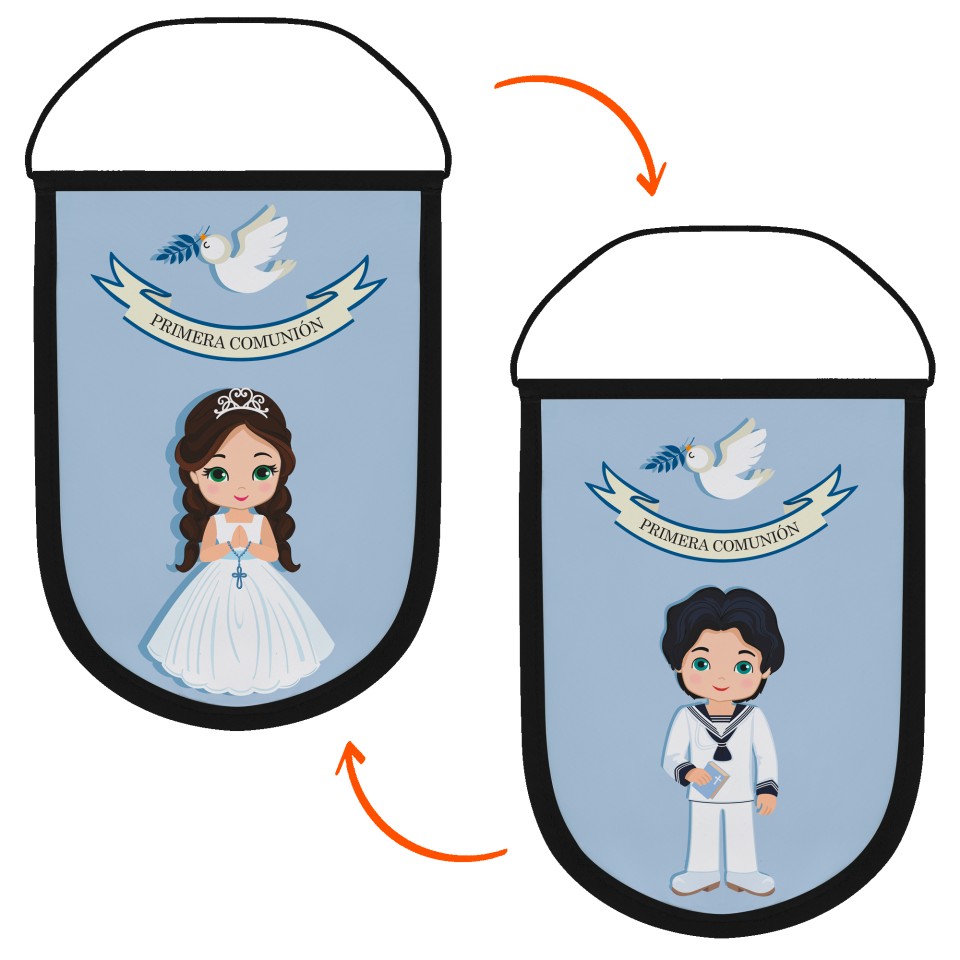 Banderín acabado redondo fullprint 18x25 doble cara