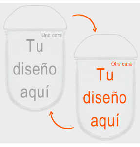 Banderín acabado redondo 14x21personalizado doble cara