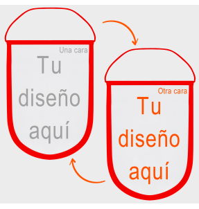 Banderín acabado redondo 25x40cm personalizado doble cara