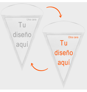 Banderín triangular 18x25cm personalizado doble cara