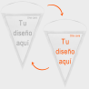Banderín triangular 18x25cm personalizado doble cara