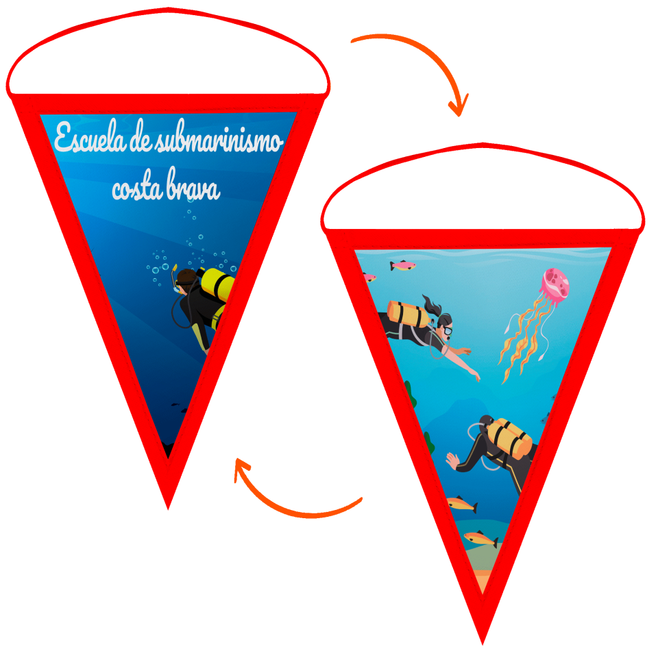 Banderín triangular 18x25cm personalizado doble cara