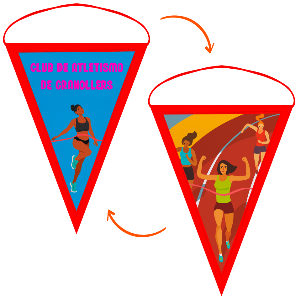 Banderín triangular 9x12cm personalizado doble cara