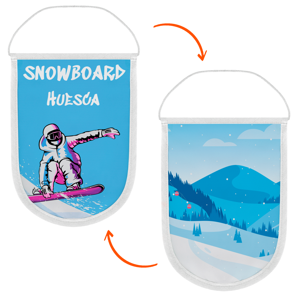 Banderín acabado redondo 9x12cm personalizado doble cara