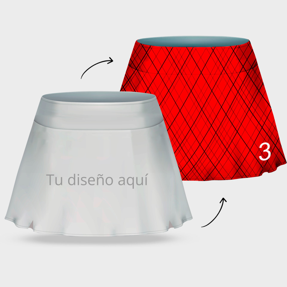 Falda pantalón pádel 100% fullprint personalizada