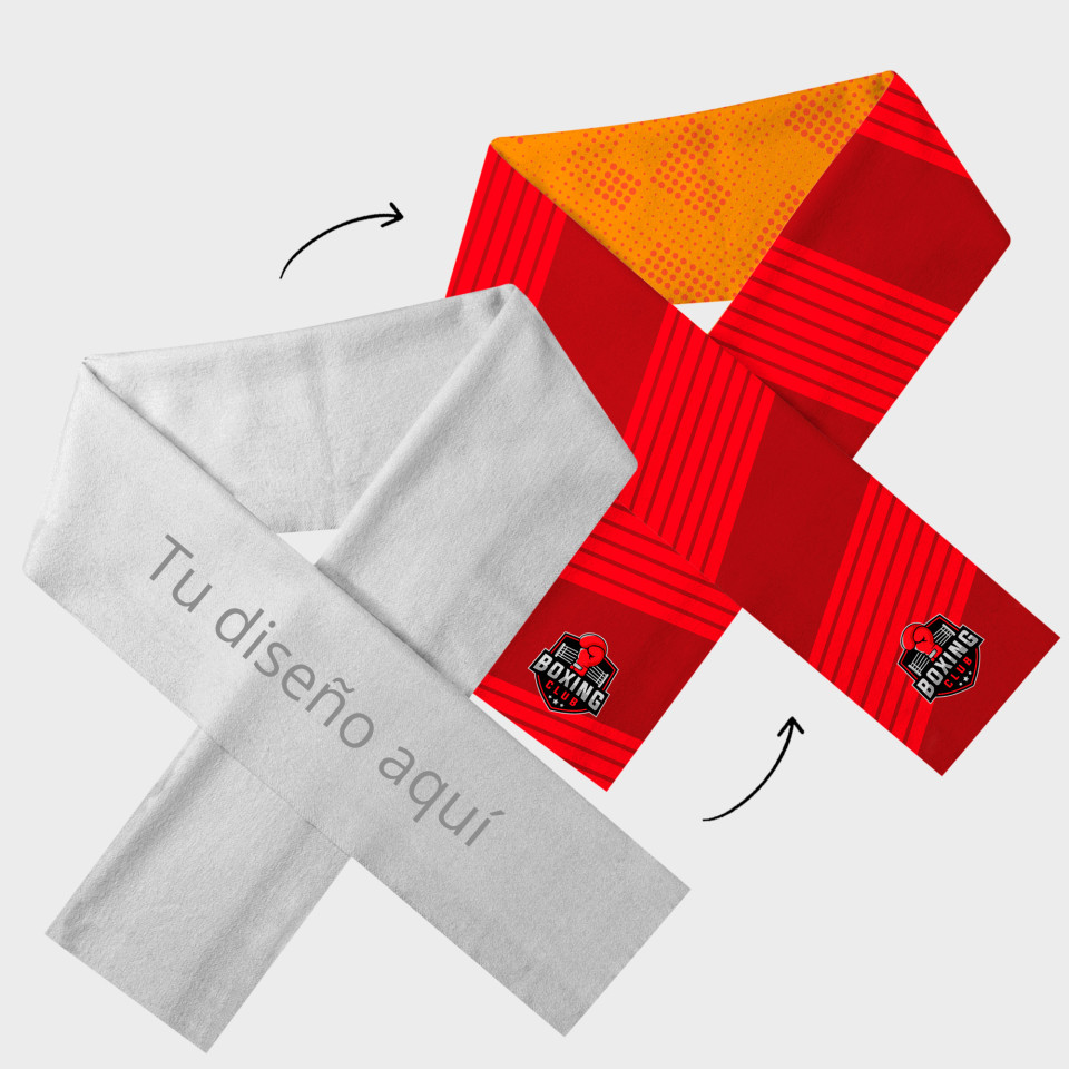 Bufanda sin flecos 100% fullprint personalizada por ambas caras