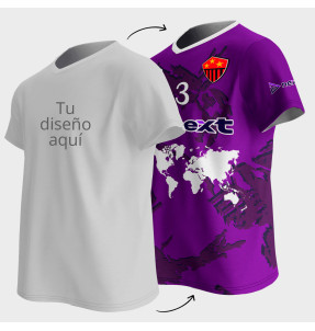 Camiseta multideporte cuello pico 100% fullprint personalizada