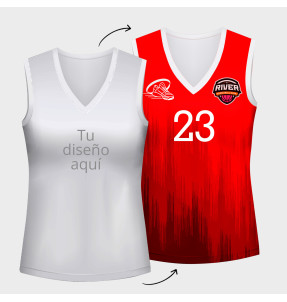 Camiseta baloncesto de mujer 100% fullprint personalizada