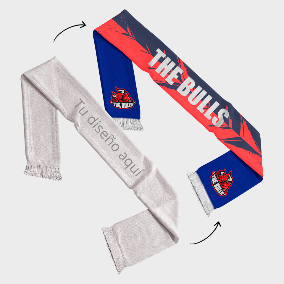 Bufanda con flecos 100% fullprint personalizada por ambas caras