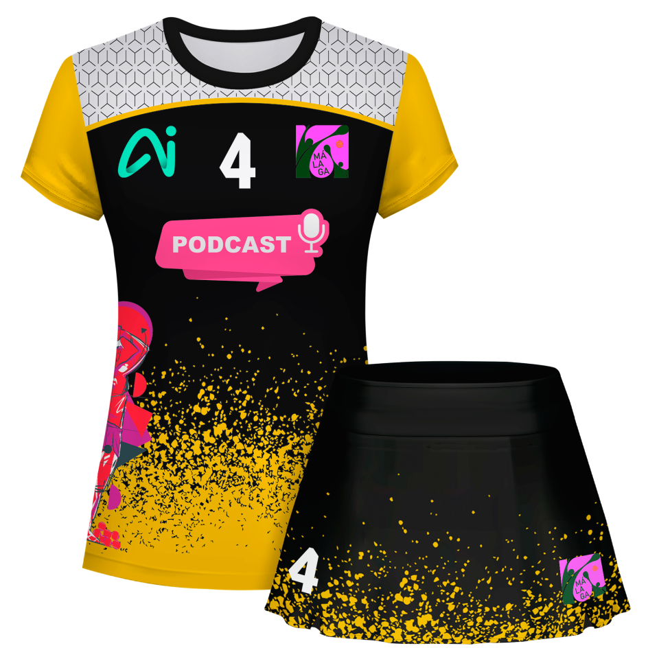 Conjunto pádel mujer manga corta sublimado modelo corte