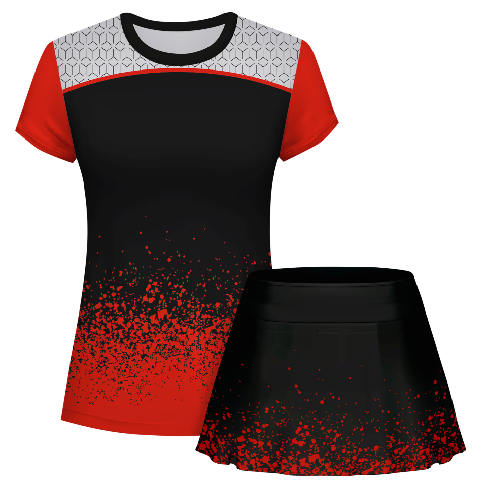 Conjunto pádel mujer manga corta sublimado modelo corte