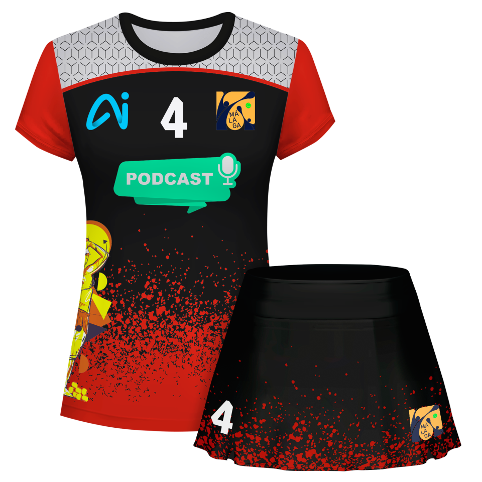 Conjunto pádel mujer manga corta sublimado modelo corte