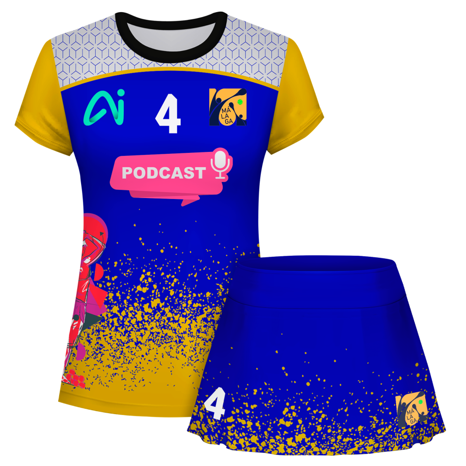 Conjunto pádel mujer manga corta sublimado modelo corte