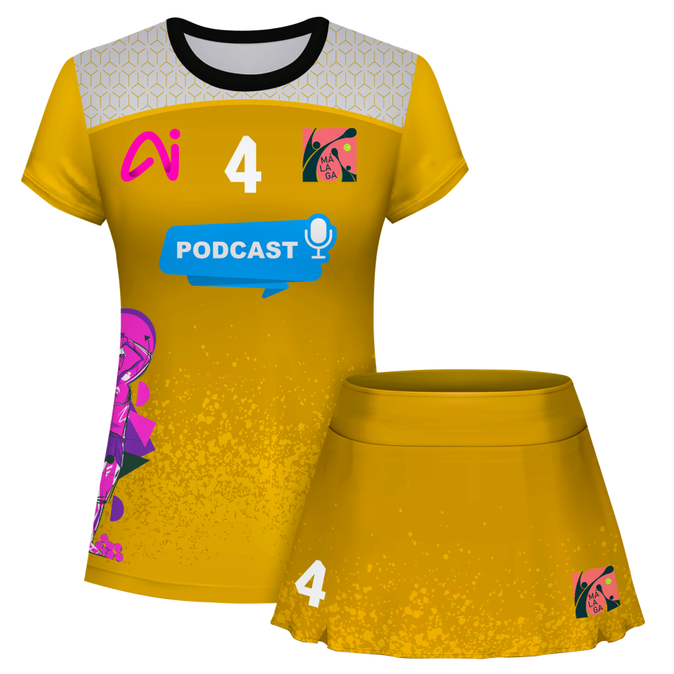 Conjunto pádel mujer manga corta sublimado modelo corte