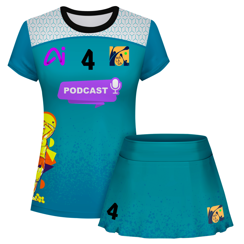 Conjunto pádel mujer manga corta sublimado modelo corte