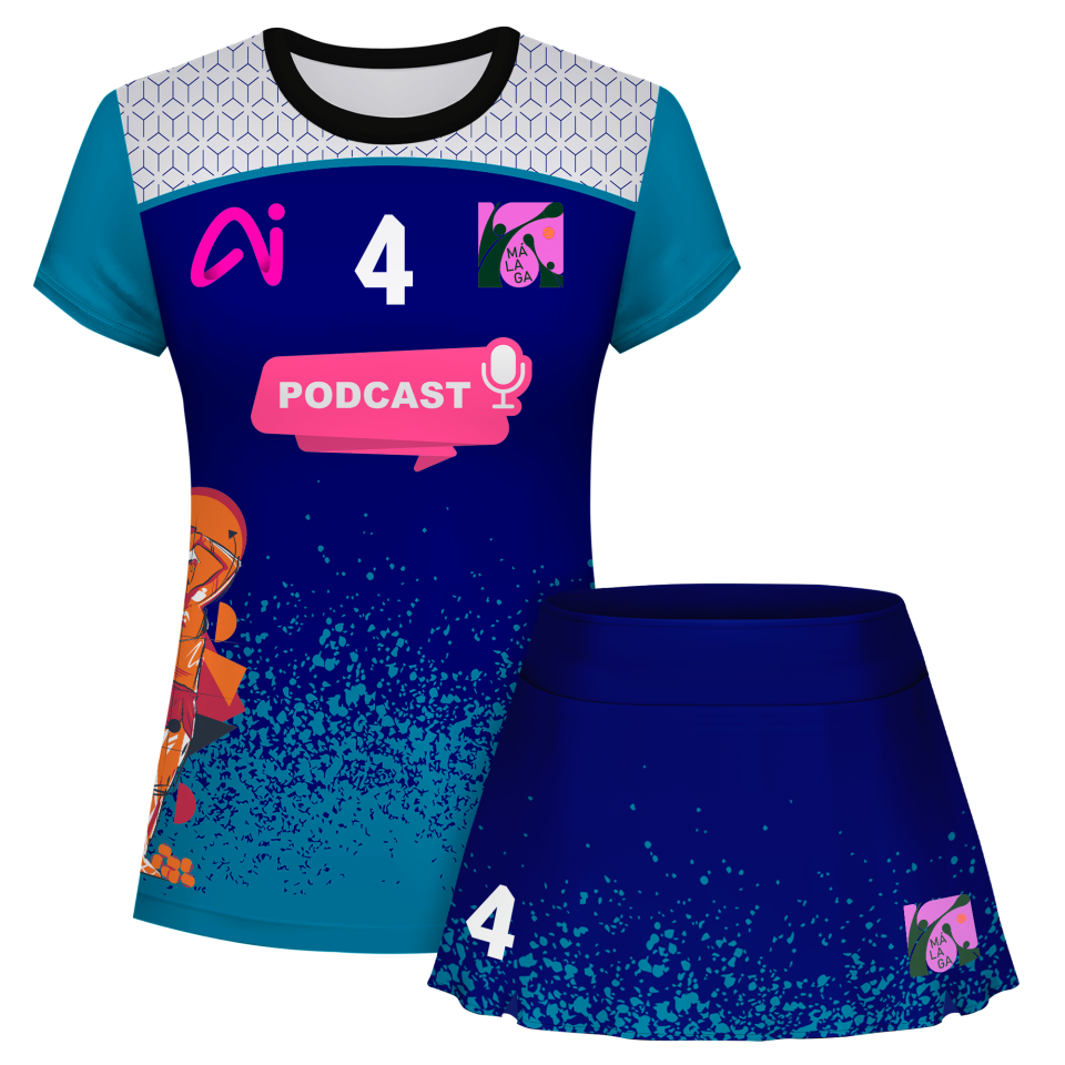 Conjunto pádel mujer manga corta sublimado modelo corte