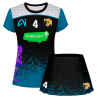 Conjunto pádel mujer manga corta sublimado modelo corte