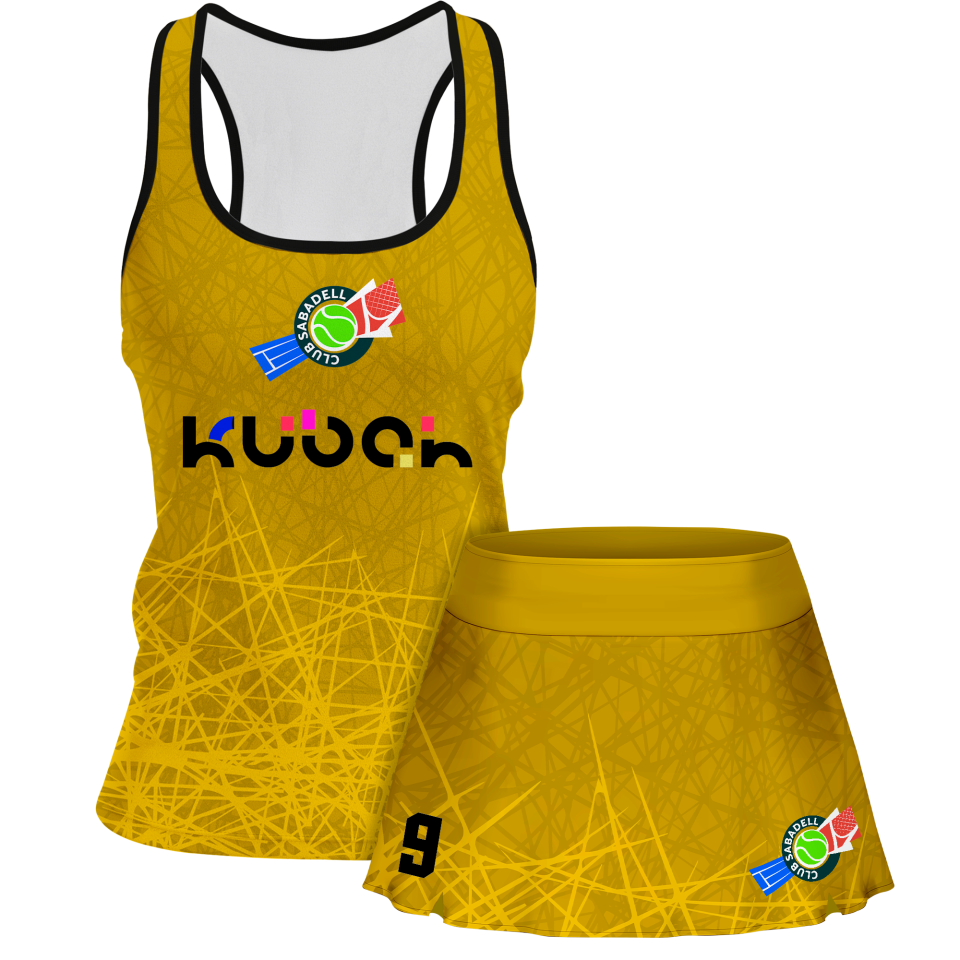 Conjunto pádel mujer tirantes sublimado modelo líneas