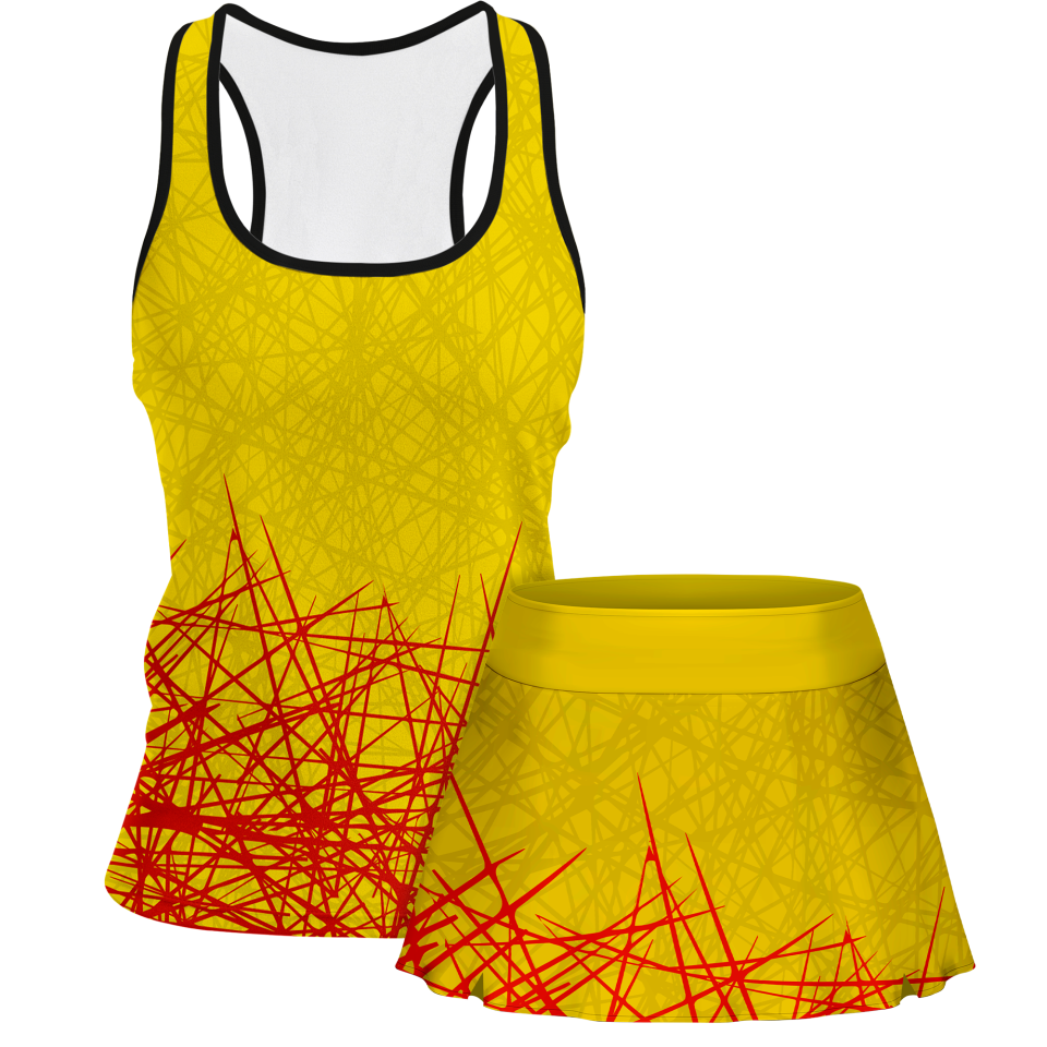 Conjunto pádel mujer tirantes sublimado modelo líneas