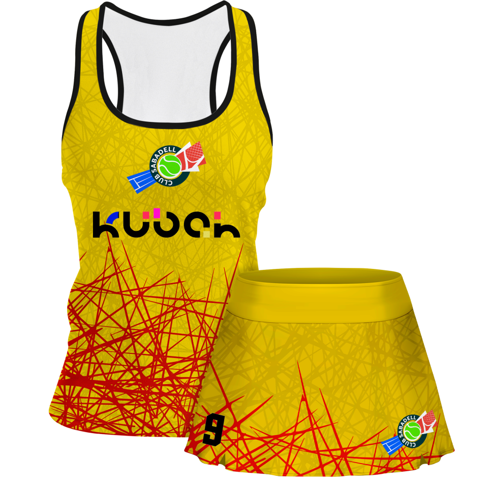 Conjunto pádel mujer tirantes sublimado modelo líneas