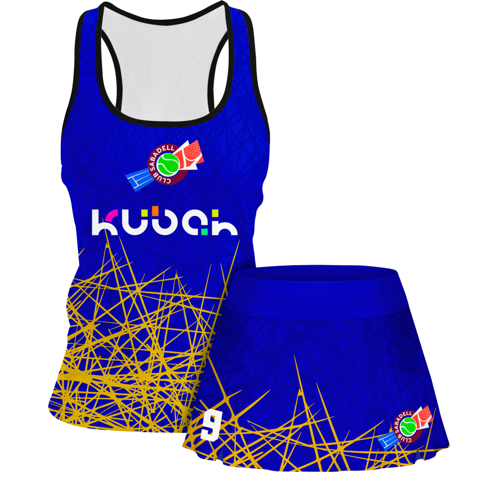 Conjunto pádel mujer tirantes sublimado modelo líneas