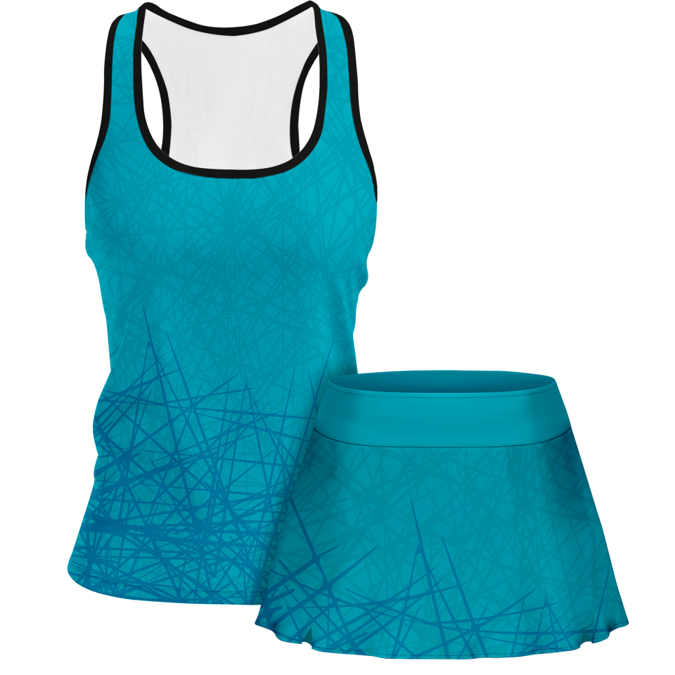 Conjunto pádel mujer tirantes sublimado modelo líneas