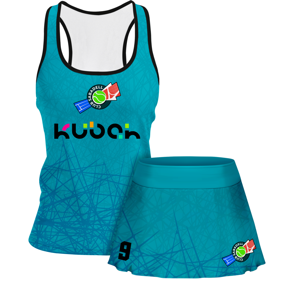 Conjunto pádel mujer tirantes sublimado modelo líneas