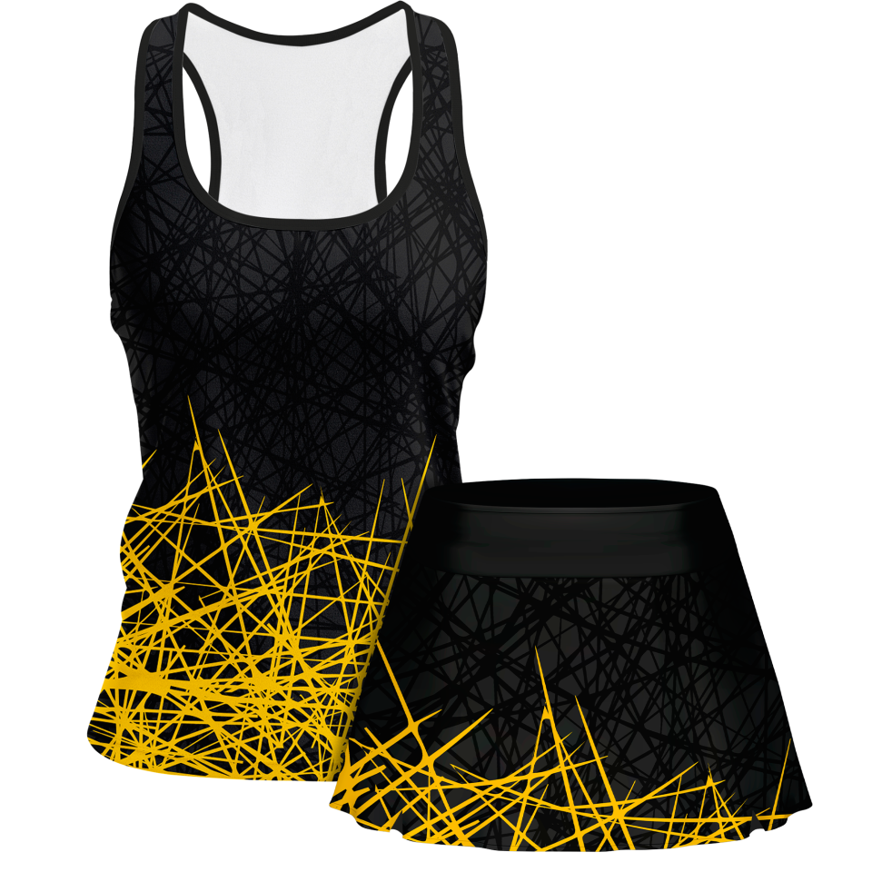 Conjunto pádel mujer tirantes sublimado modelo líneas